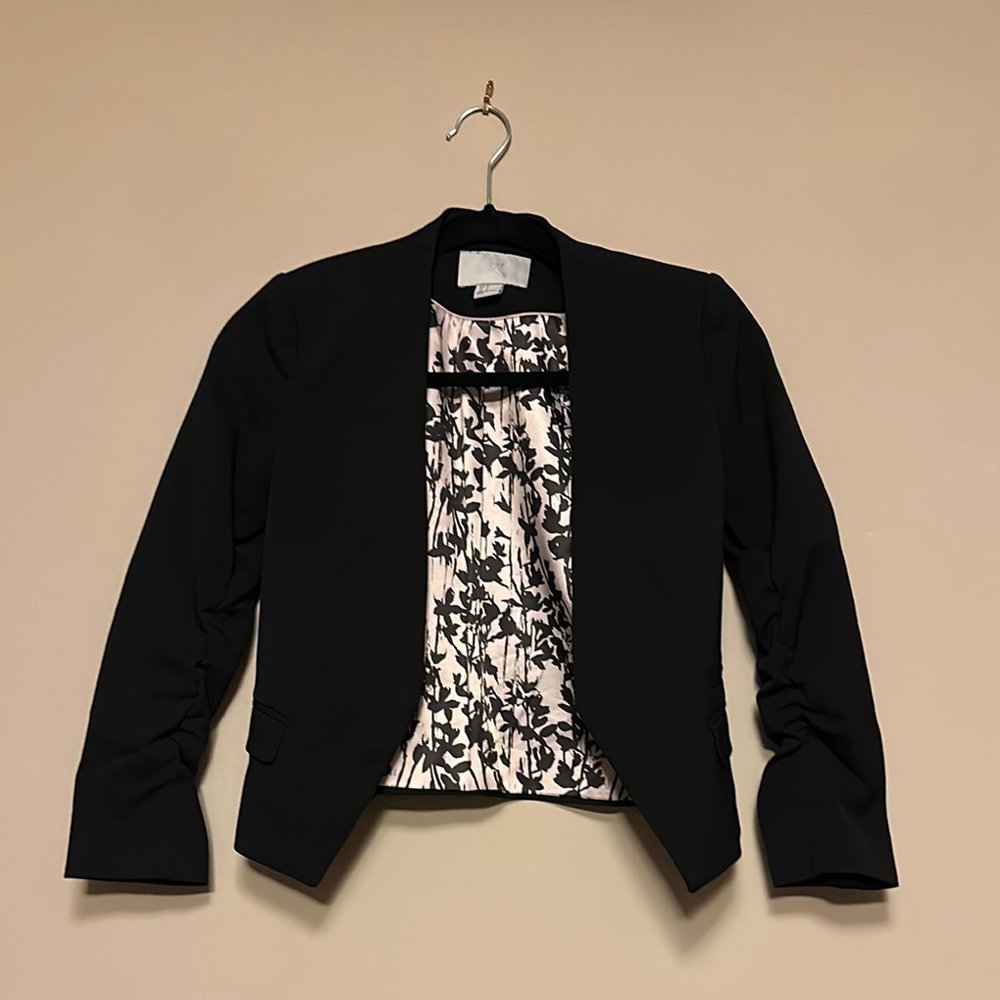 Black Women's Blazer with Floral Lining